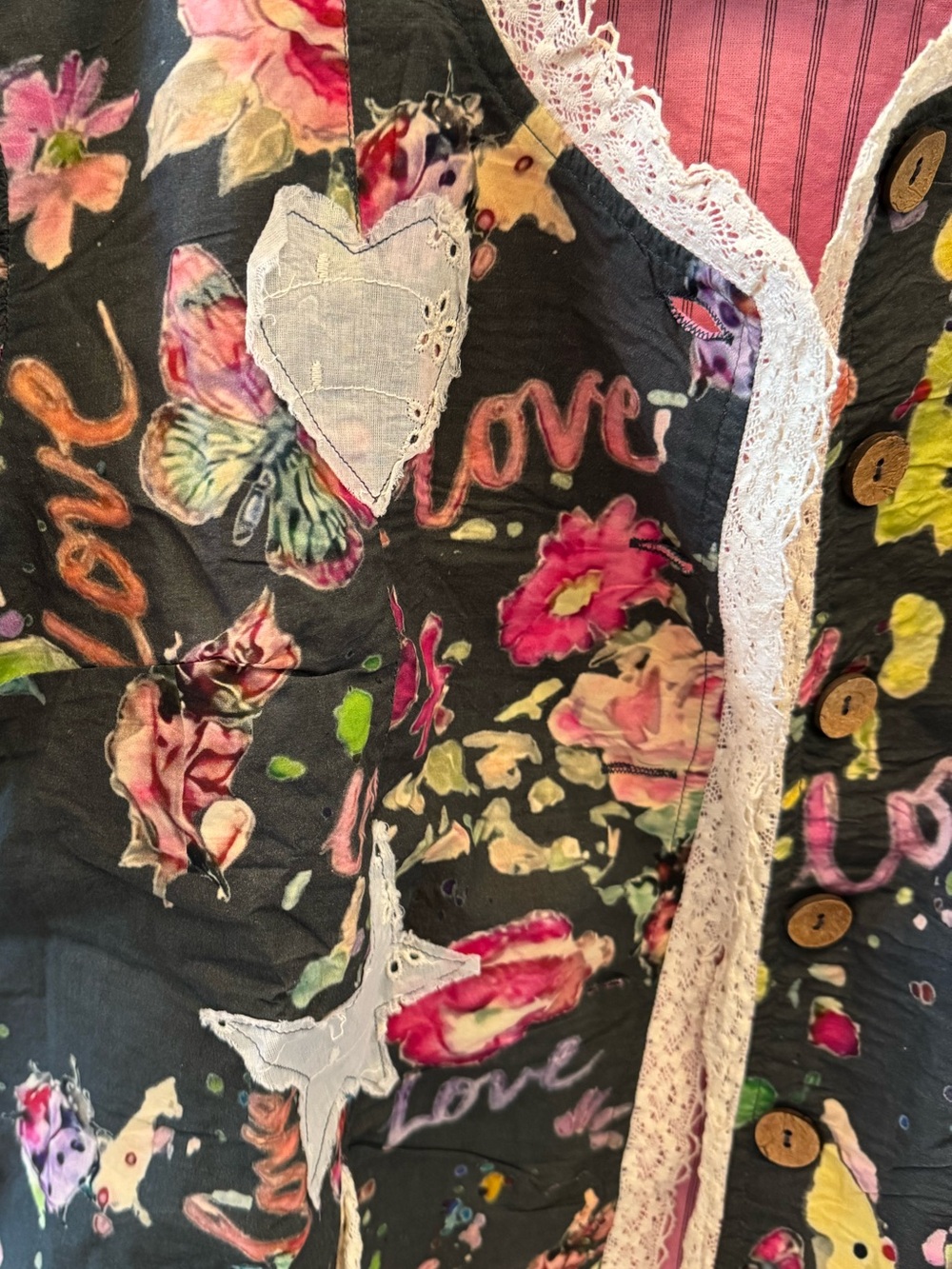 POL Love Written in the Stars | Romantic Boho Floral Heart & Star Jacket - Picture 6 of 7